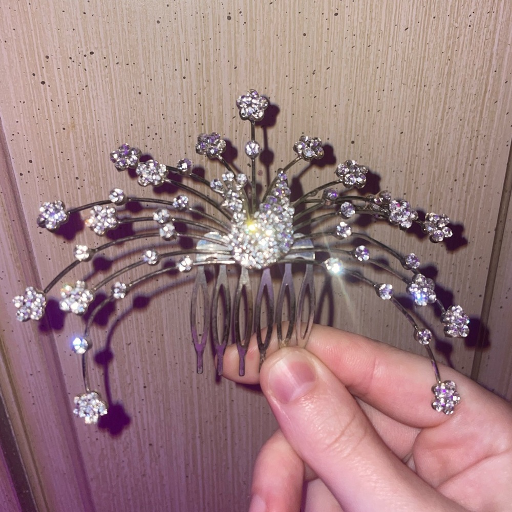 Bridal Swarovski Crystal Hair Accessory peacock vintage